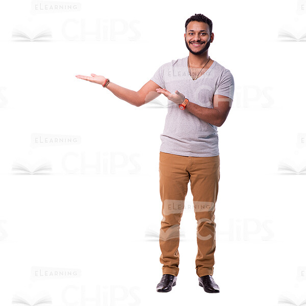 Latin Yound Man Presenting Pose Cutout-0