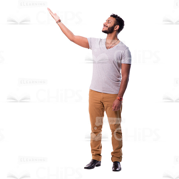 Handsome Young Tutor Pointing Upwards Cutout-0