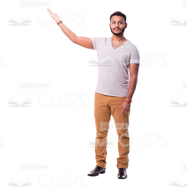 Latin Young Man Presenting Pose Cutout-0