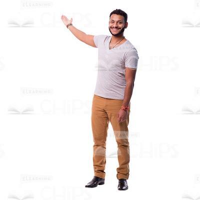 Latino Man Character In Presenting Pose Cutout-0