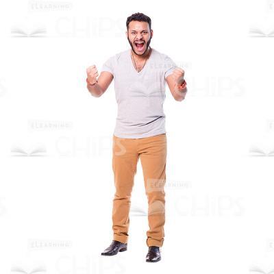 Extremely Excited Latino Man Cutout Image-0