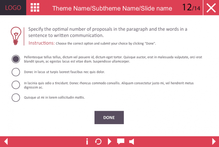 Single Choice Quiz — Storyline eLearning Template