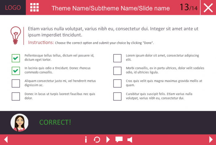 Multiple Choice Test — eLearning Storyline Template