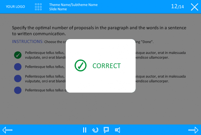 Single Choice Test With Correct Answer — eLearning Storyline Course