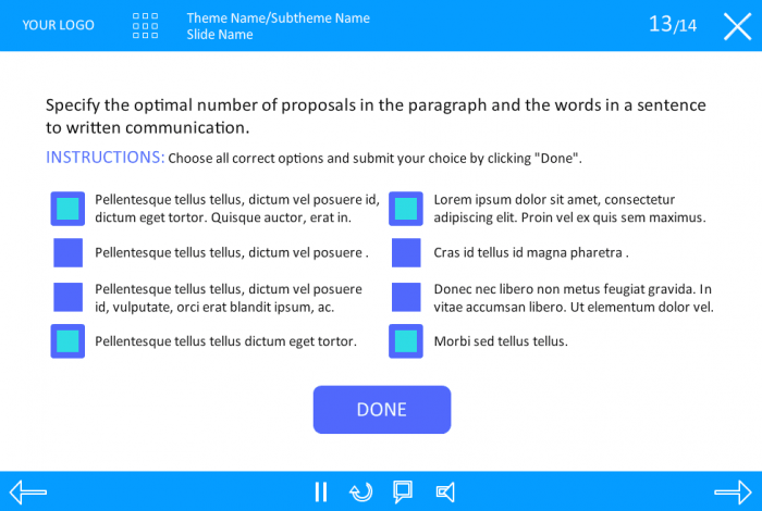 Quiz With Multiple Choice — Storyline eLearning Template