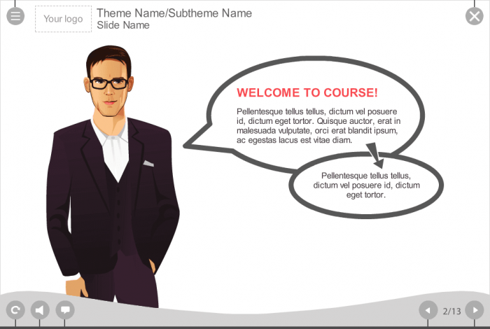 Young Businessman Character With Callout — Storyline eLearning Template