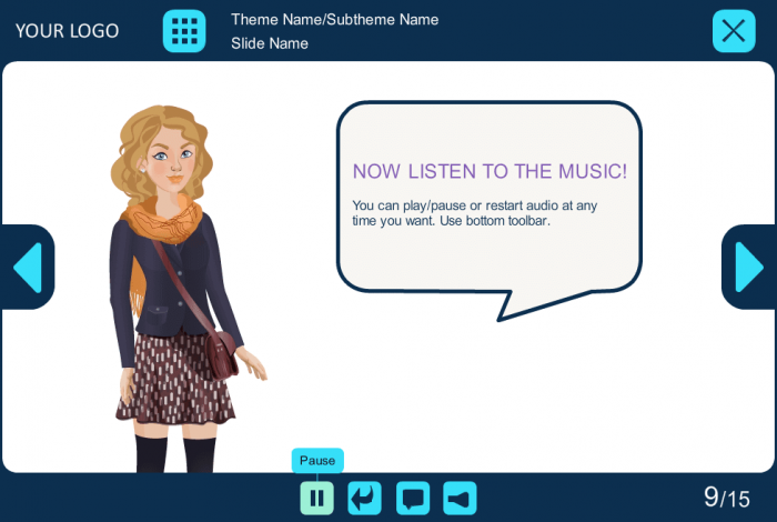 Audio Slide With Character And Callout — eLearning Template