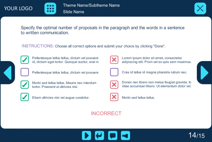 Multiple Choice Test — eLearning Storyline Template