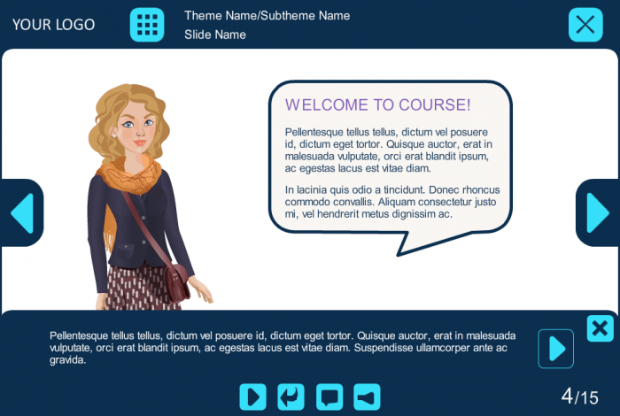 Woman Character With Callout — Storyline eLearning Template