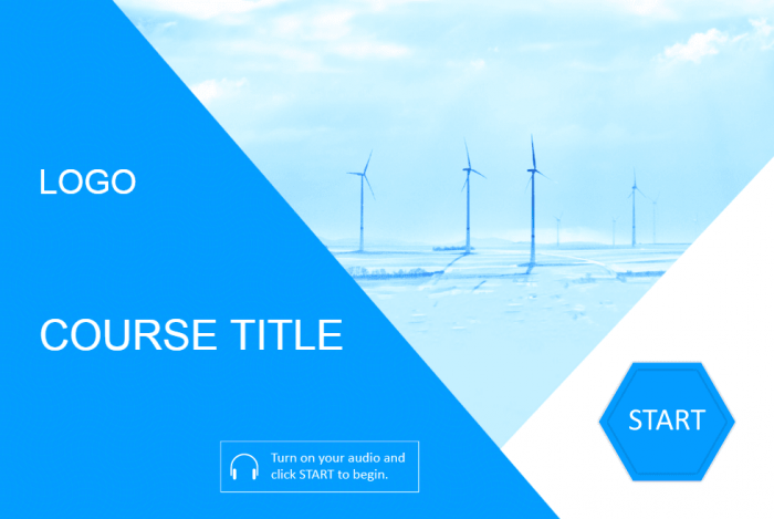 Blue Vertical Control Bar Course Starter Template — Trivantis Lectora-0