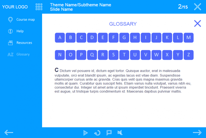 Glossary Page — Lectora Template