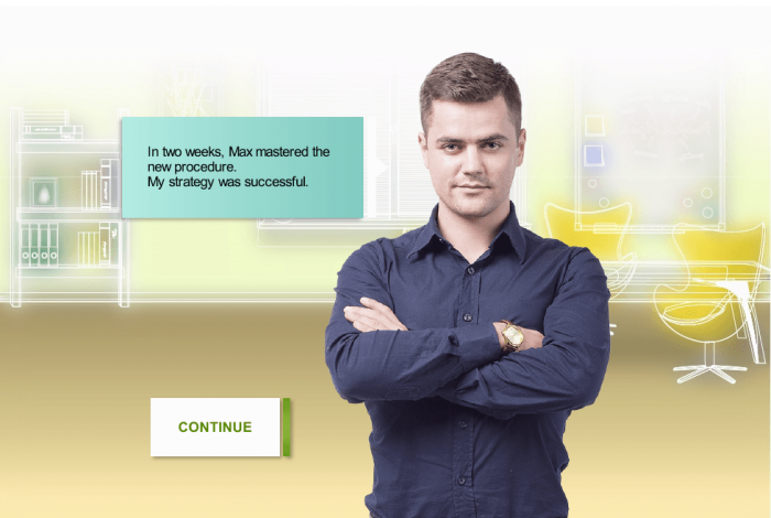 Young Man Crossed Hands — Articulate Storyline Template Download