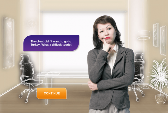 Thoughtful Business Woman — Storyline Template for eLearning