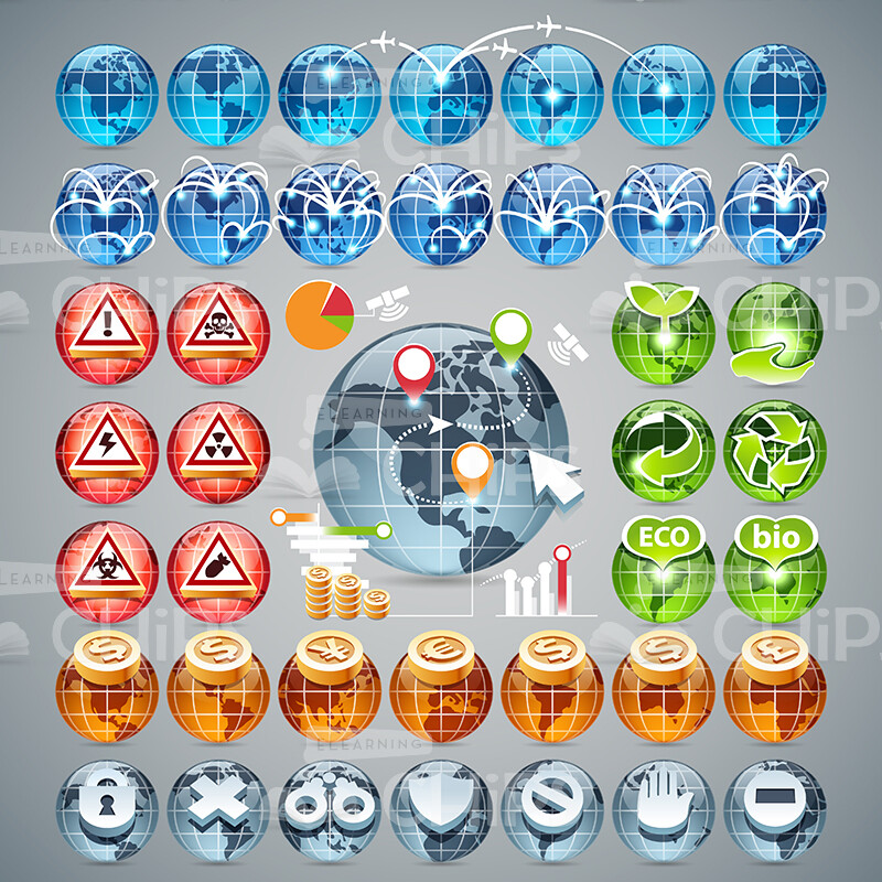 Informative Globes Vector Icon Set-0