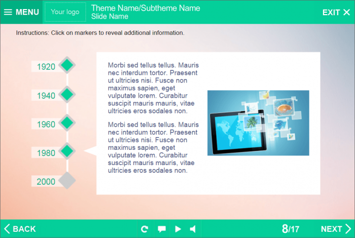 Vertical Timeline — Lectora Templates for eLearning