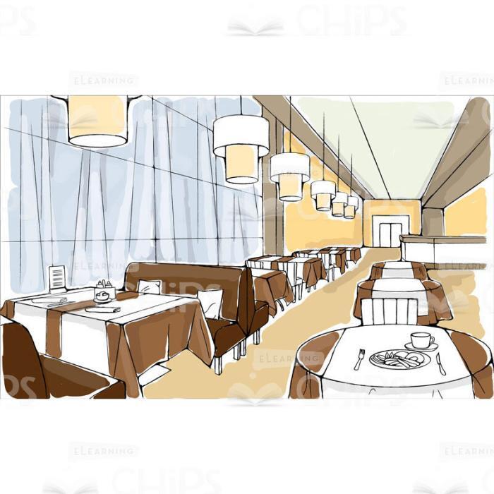 Restaurant Interior Vector Background-0