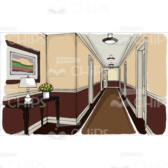 Hotel Corridor Vector Background -0
