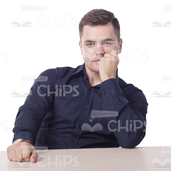 Thoughtful Man Sitting Cutout Photo-0