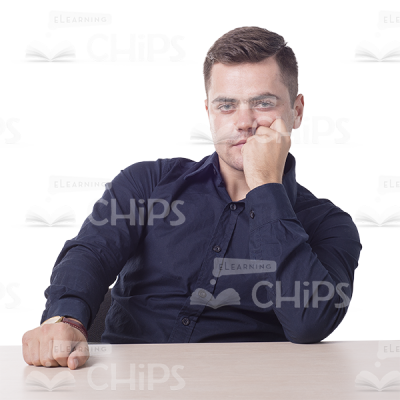 Concentrated Young Man Sitting Cutout-0