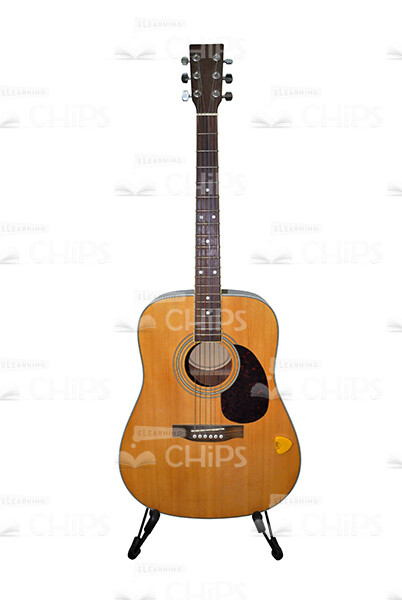 Acoustic Guitar On Stand Stock Picture-0