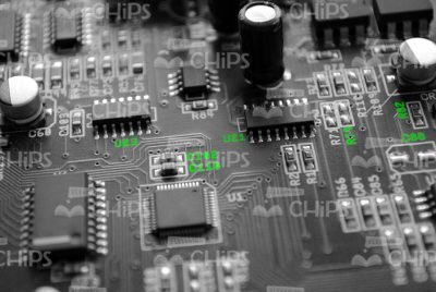 PCB With Electronic Components Stock Photo-0