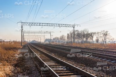 Stock Photo Of Railroad Tracks To The Horizon-0