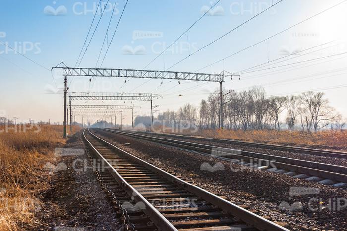 Stock Photo Of Railroad Tracks To The Horizon-0