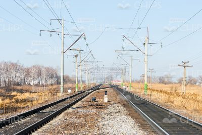 Two Railway Tracks Stock Photo-0