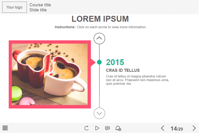 Slide With Vertical Timeline — eLearning Course Player