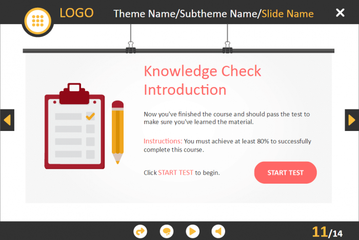 Pre-Test Slide — Lectora Course Player