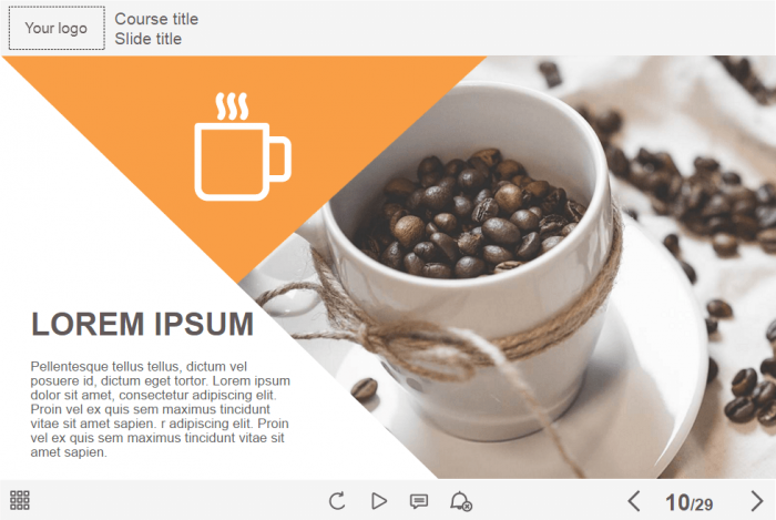 Slide With Photo, Text And Icon — eLearning Course Player
