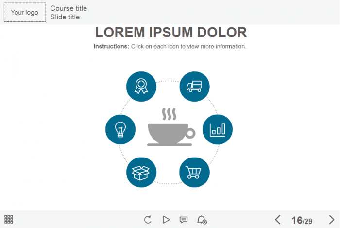 Round Buttons — eLearning Lectora Player Skin