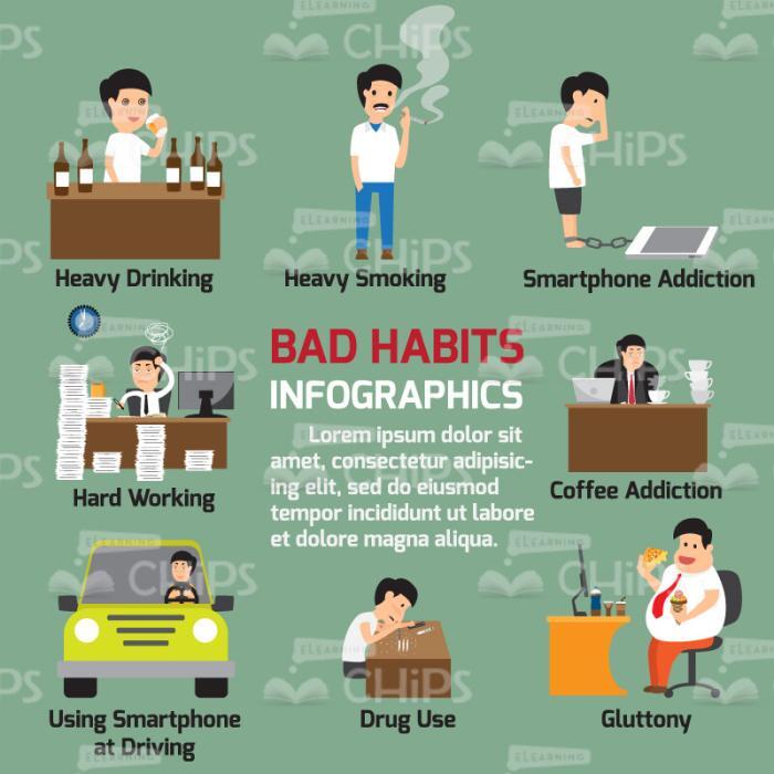 Bad Habits Vector Infographics-0