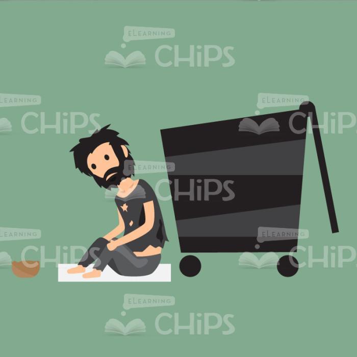 Homeless People Vector Infographics-21100