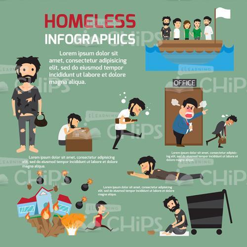 Homeless People Vector Infographics-0
