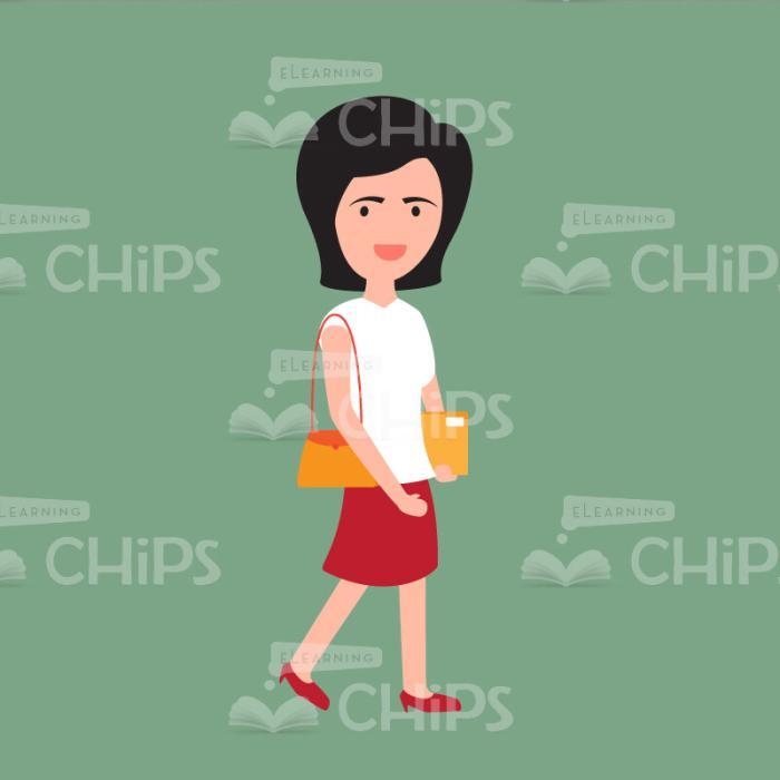 Businesswoman At Work Vector Character Set-21185