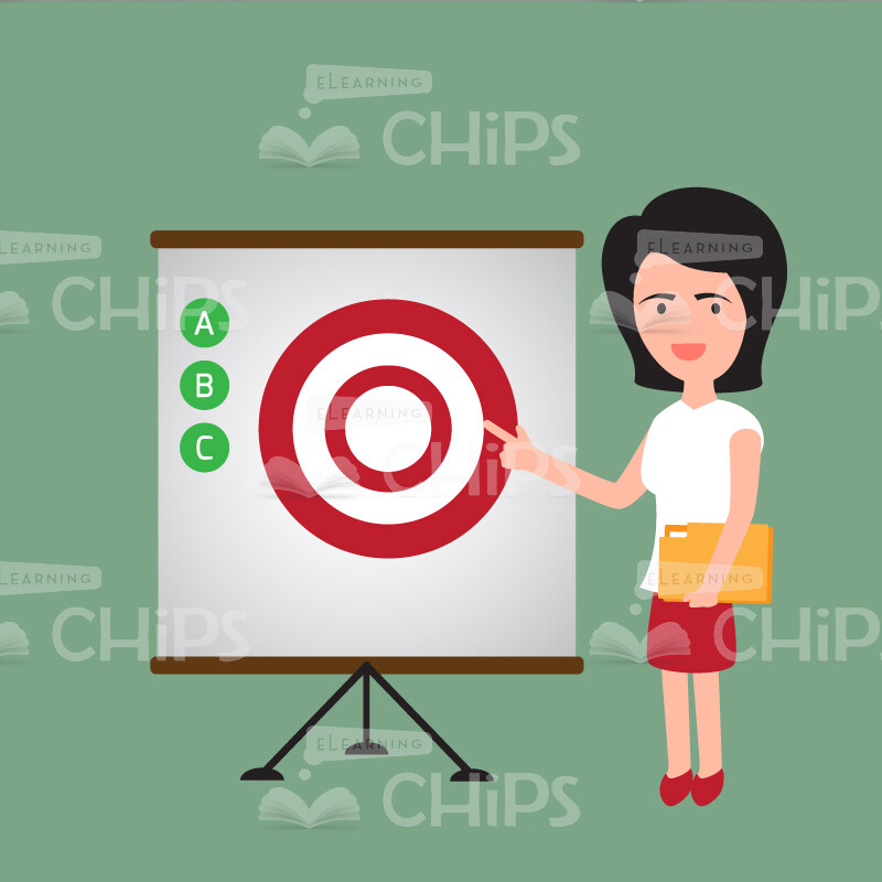 Businesswoman At Work Vector Character Set-21186 Businesswoman At Work Vector Character Set-21186