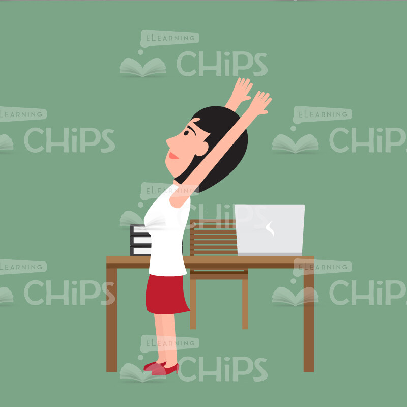 Businesswoman At Work Vector Character Set-21189 Businesswoman At Work Vector Character Set-21189