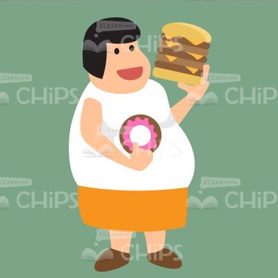 Woman With Obesity Problems Vector Character Set -21421