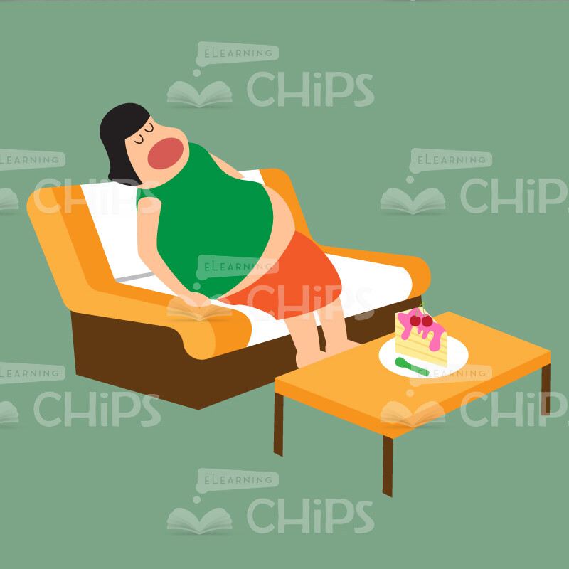 Woman With Obesity Problems Vector Character Set -21422 Woman With Obesity Problems Vector Character Set -21422