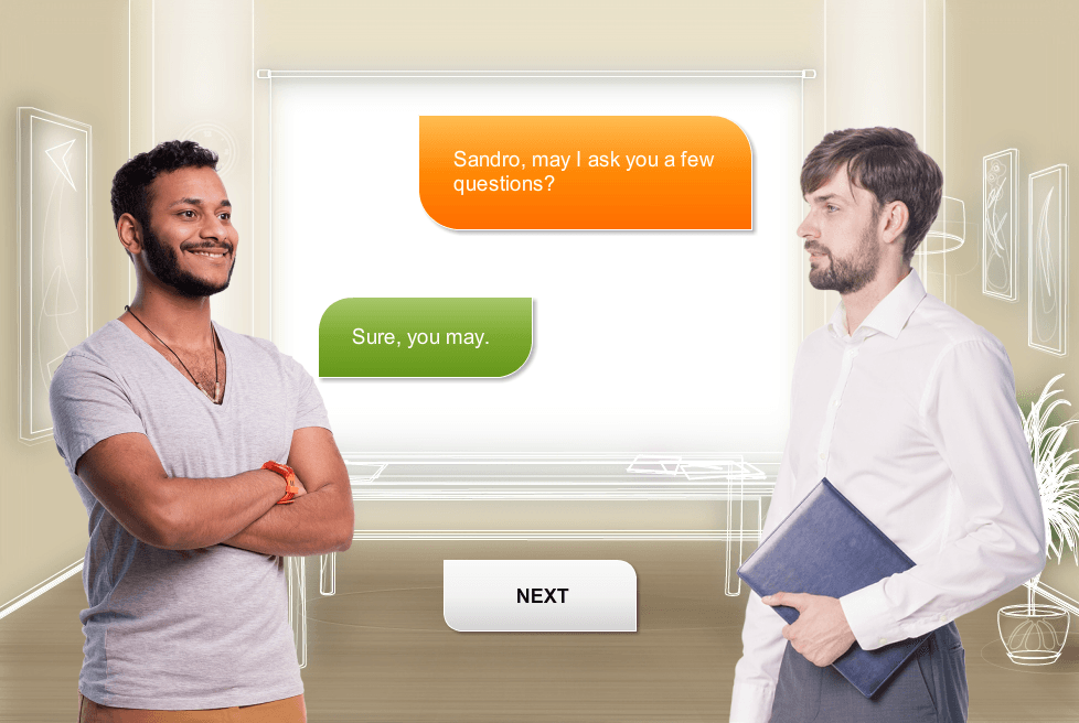 Dialogue Between Bank Employee And Client — Storyline Template-0