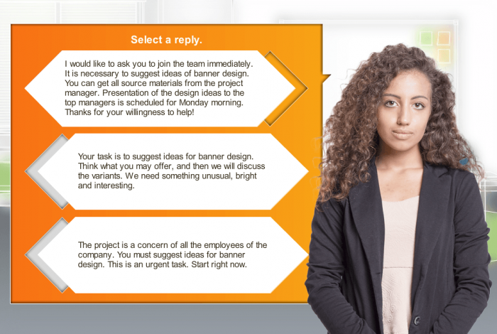 Young Girl Answer Option — Articulate Storyline Template Download