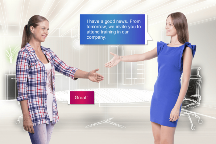 Two Woman Shakes Hands — Articulate Storyline eLearning Template