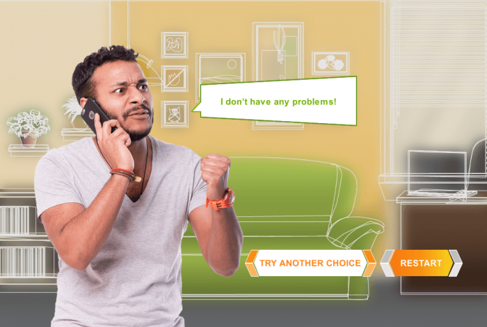 Emotional Reaction Phone Talk — Articulate Storyline Template Download