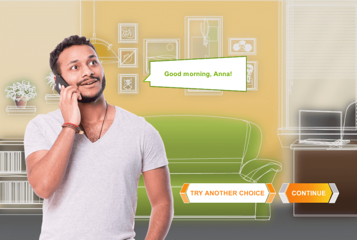 Young Man Aswering Telephone Call — Download Storyline Template for e-Course Development