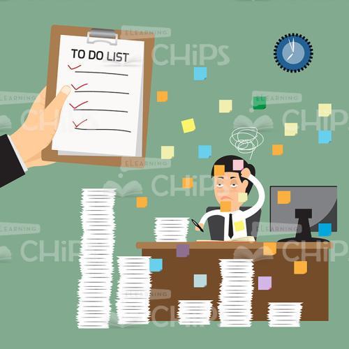 Busy Office Worker Vector Background-0