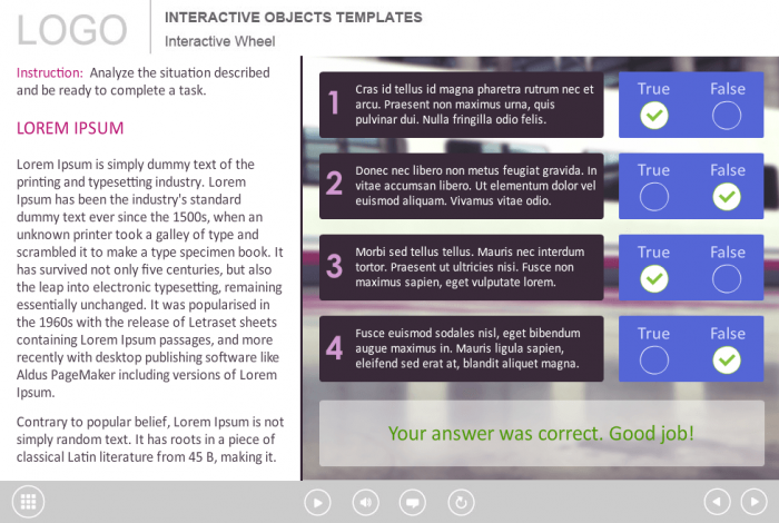 Text + Test Slide — Download Quiz Storyline Template