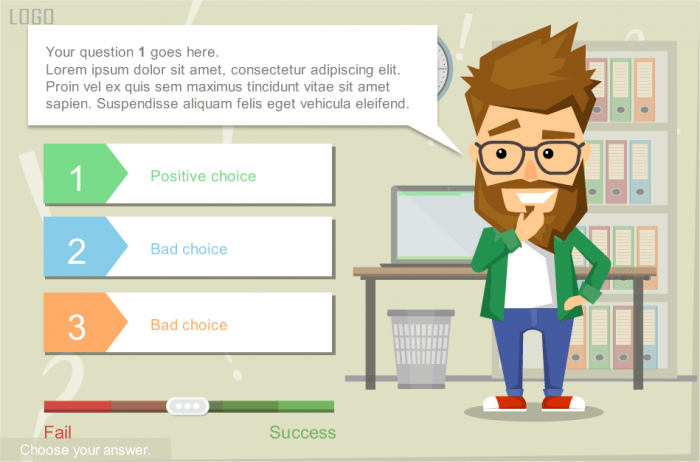 Single Choice Question — eLearning Template for Storyline