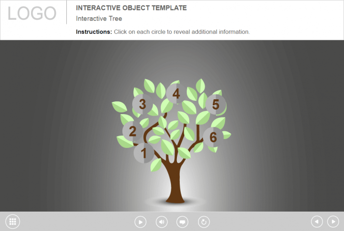 Round Buttons Tree — Lectora Template-0
