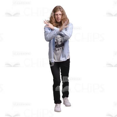 Cutout Photo Of Serious Long Haired Male Character Gesturing-0